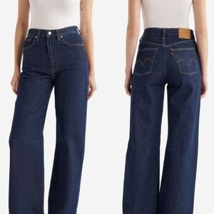 Levi's Indigo High-Rise Wide Leg Jeans